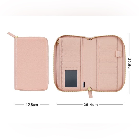 Moterm Zippered Leather Hobonichi Weeks / Weeks Mega Cover Pebbled Dusty Rose - Picture 2 of 6